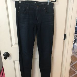 7 for all mankind dark blue skinny jeans